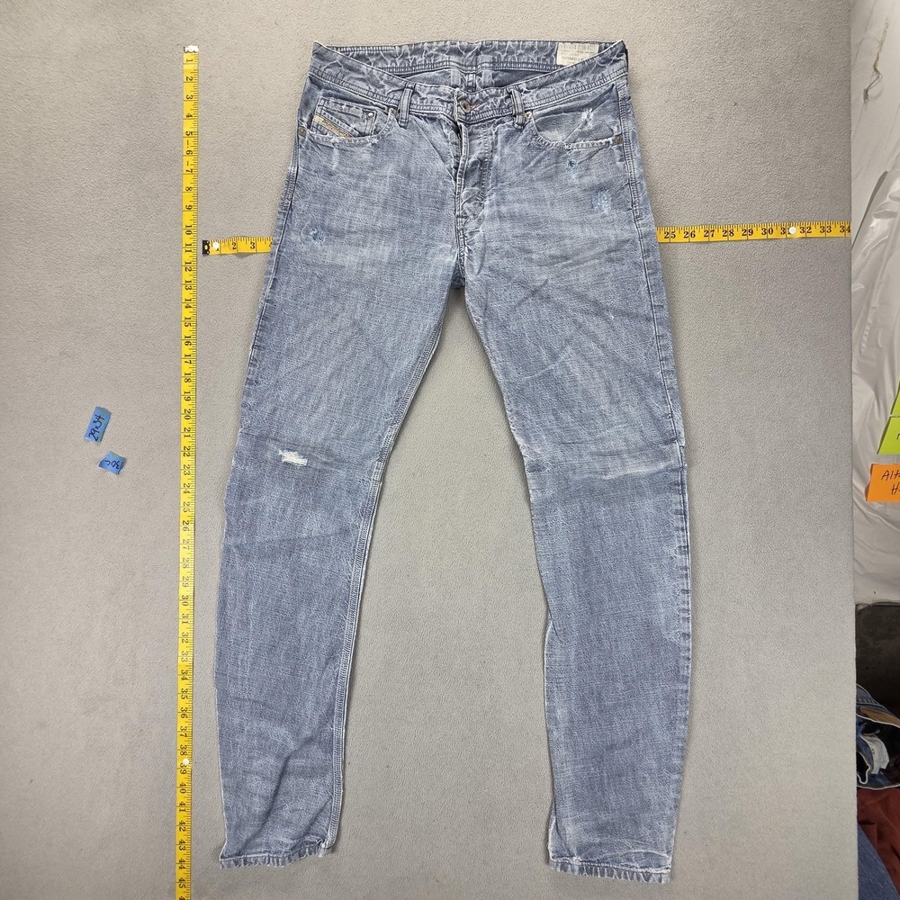 Diesel Jeans Mens 31x34 Blue ROMBEE-XT Regular Slim Carrot Button Fly 0888Q